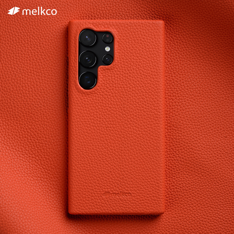 Melkco Samsung S25Ultra Phone Case S23 Genuine Leather S24Ultra Half Bag S22 Protective Case S21