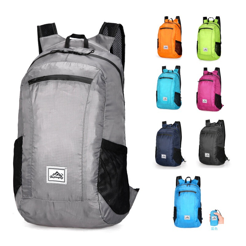 Outdoor Ultra-Light Travel Portable Folding Backpack, Water-Repellent Skin Storage Bag, Mountaineering Bag, Leisure Sports Backpack