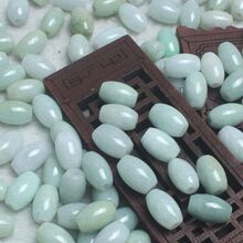 正品天然翡翠A货绿白转运珠米珠路路通玉石珠子DIY散珠手链吊坠女