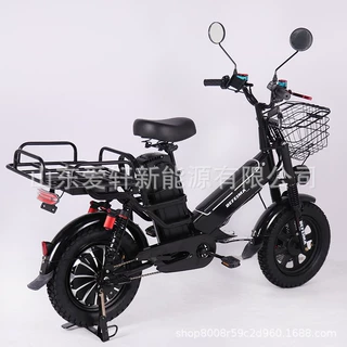新款双电池16寸外卖专用电动自行车助力车锂电电动车源头工厂批发