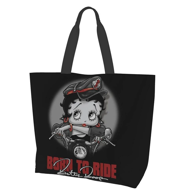 Сумка-тоут Betty Boop (тканевая) — вместительная ручная сумка для покупок, универсальная