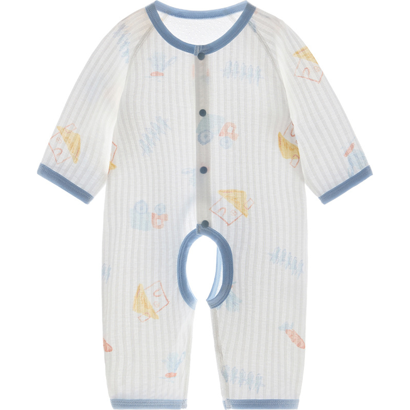 Baby overcoat verano bebé aire acondicionado mangas largas delgado chaqueta de vestir para niños y niñas entrepierna de verano ropa de recién nacidos
