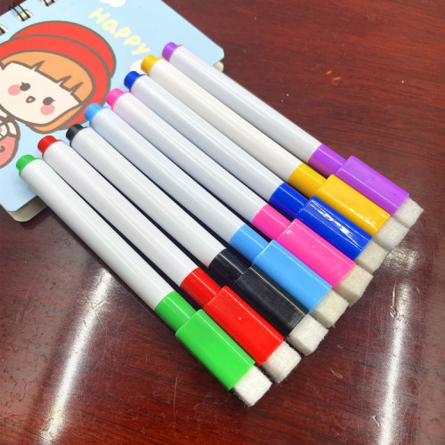 Children's painting color core whiteboard pens light board pens creative water-based erasable pens with brushes 8-color set whiteboard pens