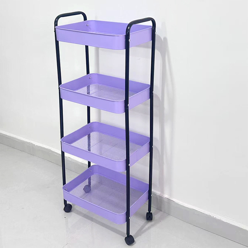 Carrito de almacenamiento de bocadillos de piso a techo Estante de cocina de sala de estar móvil de varios pisos Estante de almacenamiento de herramientas de uñas de dormitorio image 26