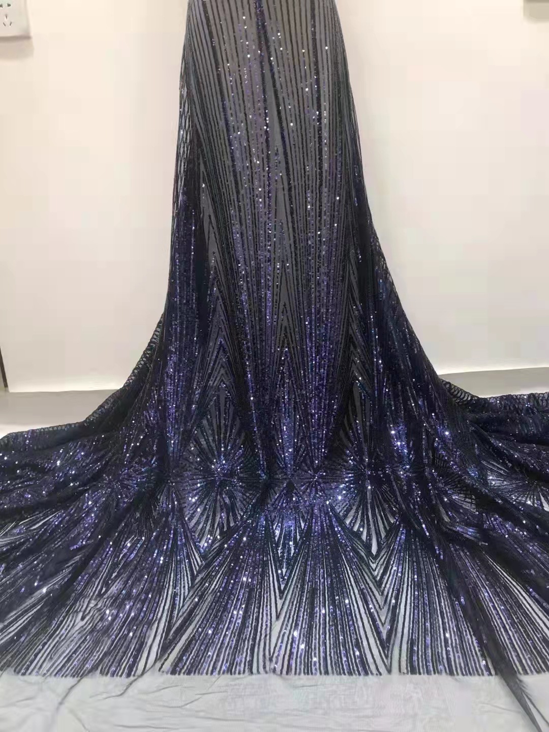 Amazon e-commerce en stock lentejuelas tela vestido de novia fiesta África encaje tela JX1851