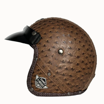 Motosiklet kaskı (dəbilqə) – for All Seasons, Unisex Safety - brown-pineapple-m