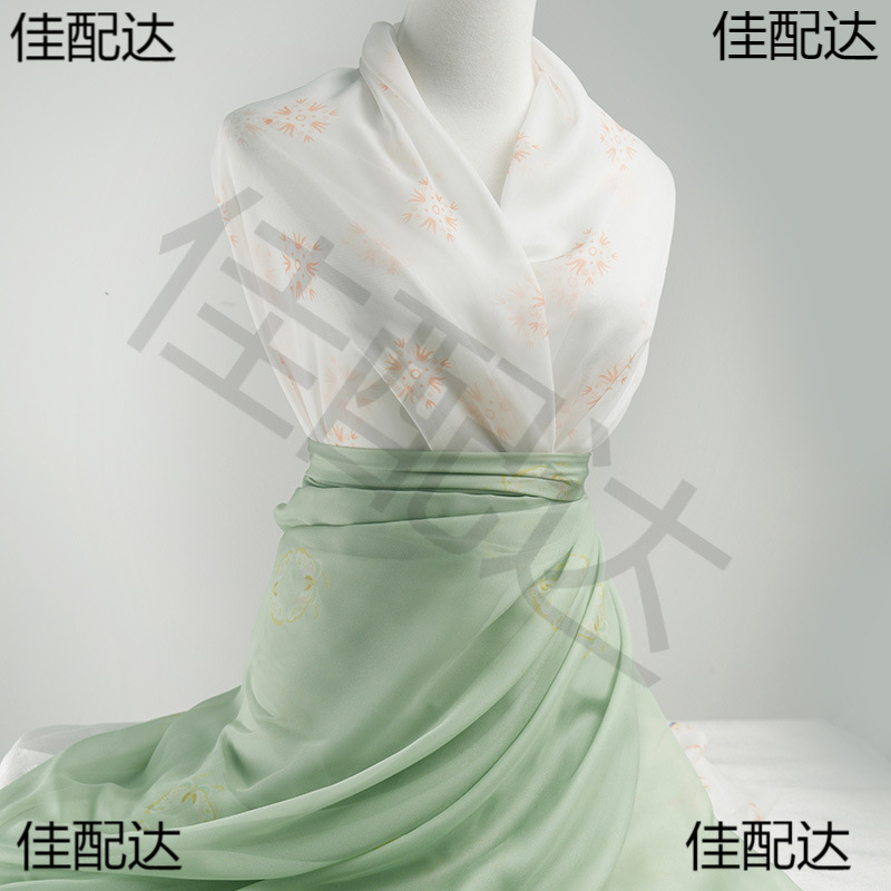 印花面料天丝雪纺风赵盼儿宋制衣裙影视梦diy汉服布