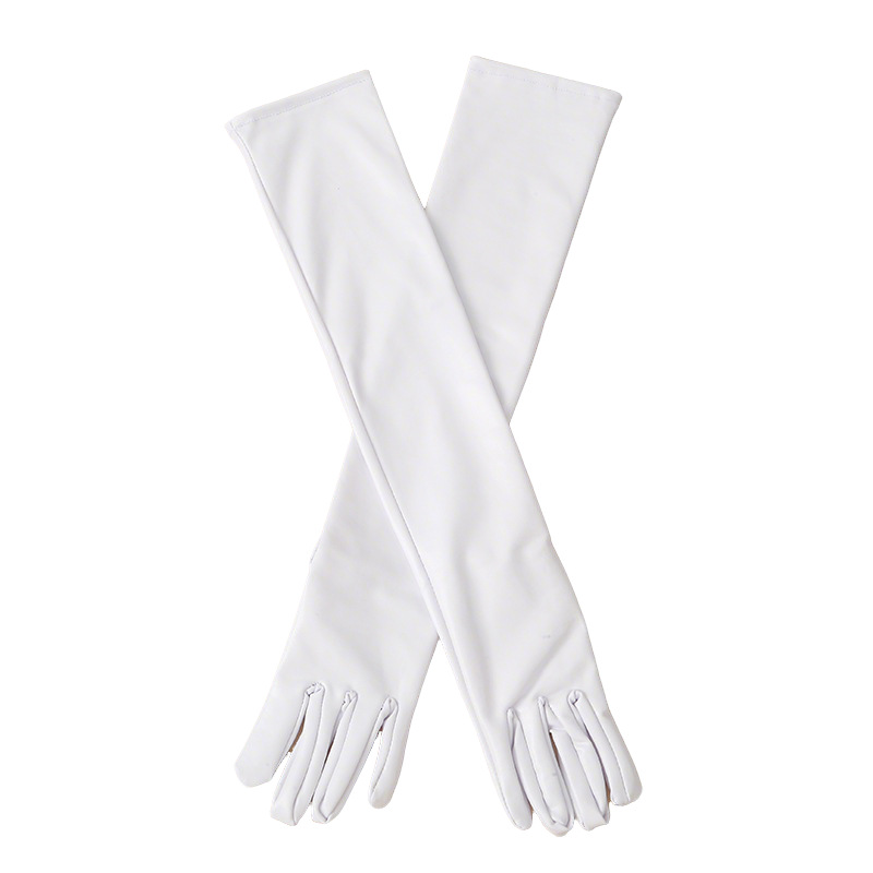 Guantes Largos de Charol para Mujer, 50 cm, Sexys, Elásticos, para Disfraces de Ópera, Cosplay, Color Oscuro