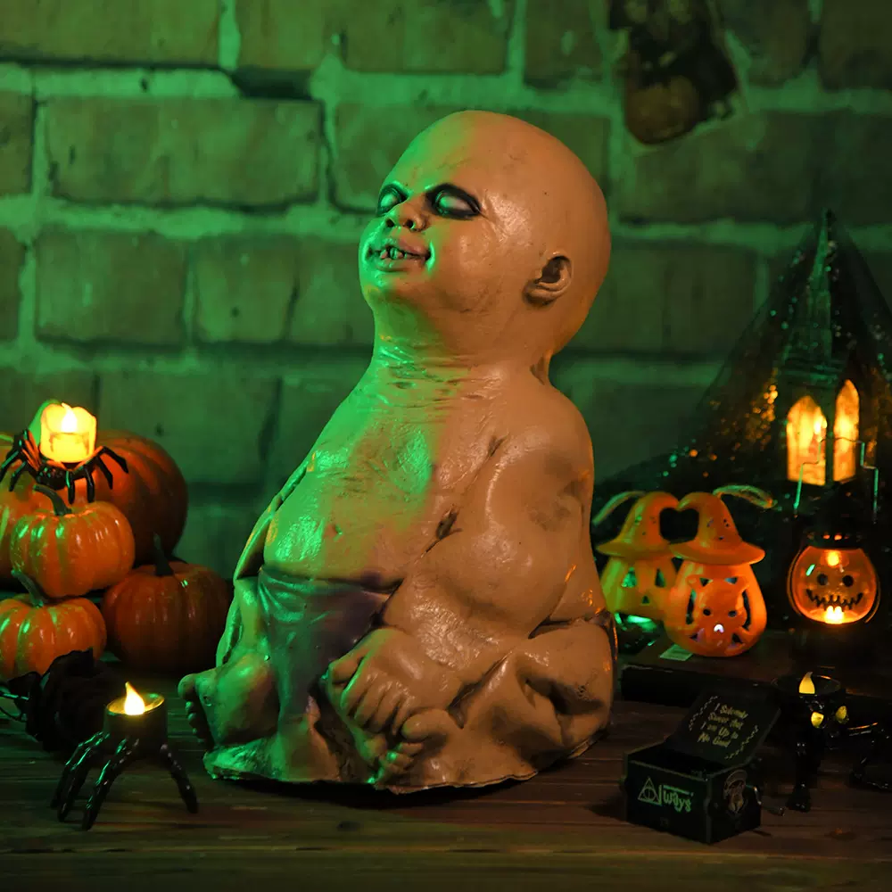 新款鬼屋鬼娃娃道具万圣节恐怖整蛊鬼婴儿鬼宝宝摆件元素节日布置