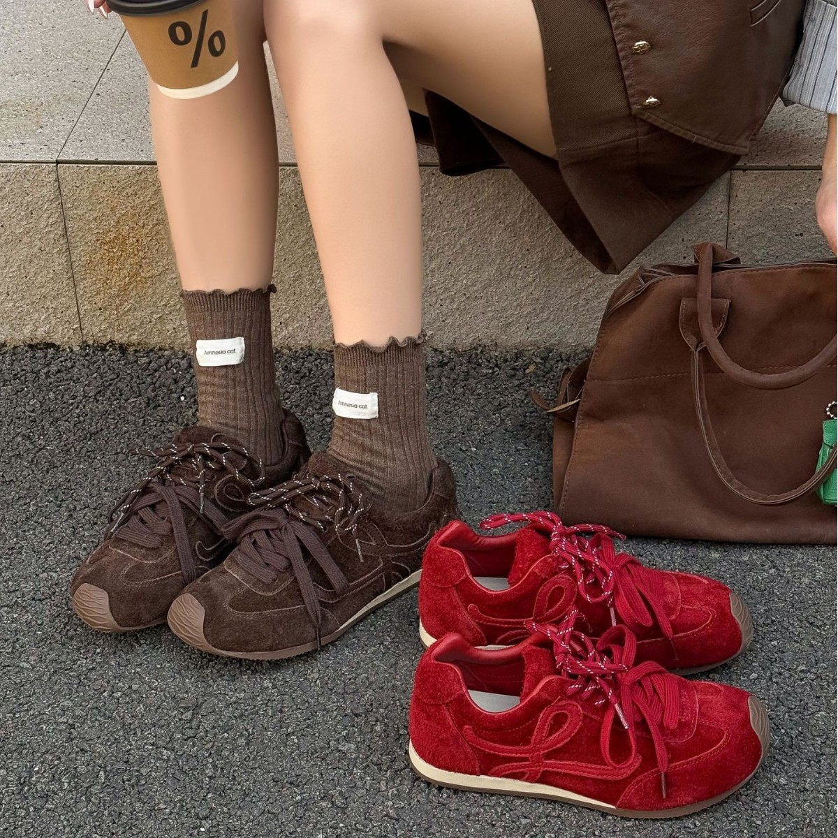 2025秋季新款全牛皮韩版复古百搭休闲运动平底阿甘德训鞋潮鞋女鞋