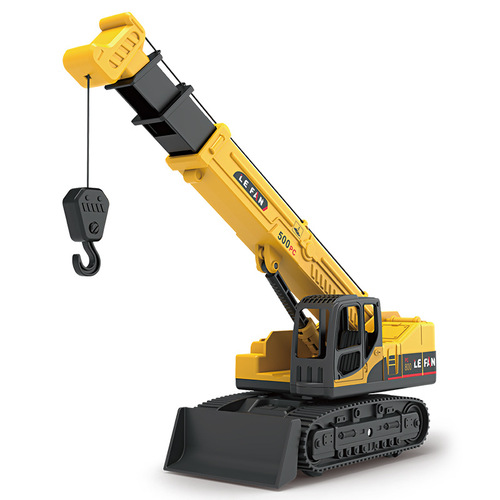 Simulated large inertial engineering truck crane hook can lift heavy-duty crane model children's toy car boy