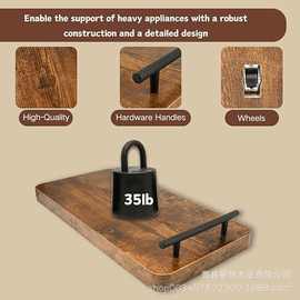 跨境木质咖啡机底座手提厨房面包机托盘木质空气炸锅搅拌机底座