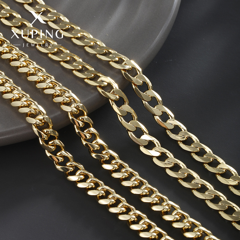 Collar de Cadena Cubana de Aleación de Cobre, Estilo Hip-Hop Europeo y Americano, para Hombre, Personalidad Audaz, Cadena Gruesa, Venta al por Mayor, Joyería Xuping