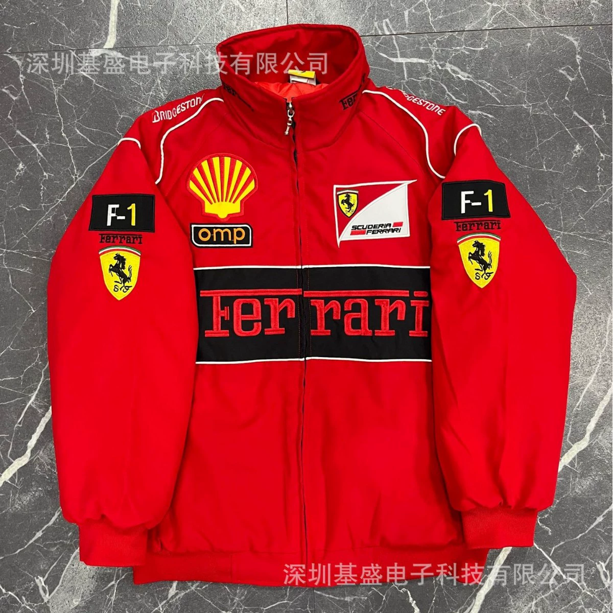 Ferrari, гоночная машина, модная пуховая куртка для любимого, с вышивкой, европейский стиль, индивидуальный пошив