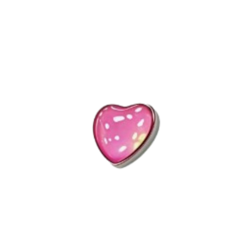 G23 Titanium Heart-Shaped Enamel Resin Ear Studs, Cartilage Piercing Jewelry, Flat Back Earrings detail image 8