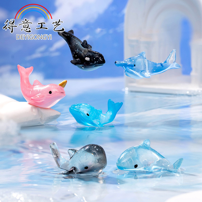 micro landscape marine animal killer whale blue whale shark resin small ornaments diy aquarium ornaments accessories