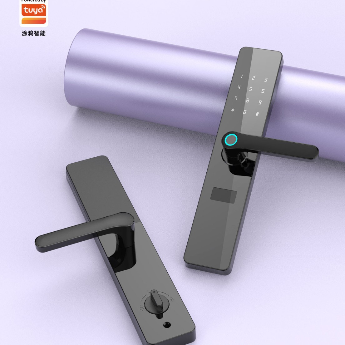tuya智能锁WiFi/zigbee一握开指纹锁指纹直板锁密码刷卡钥匙APP控