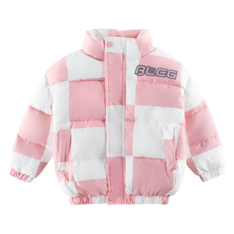 Ropa infantil de la marca 27kids al por mayor, abrigos de algodón para niños, otoño e invierno 2024, chaquetas a cuadros para niños, envío directo de una sola pieza