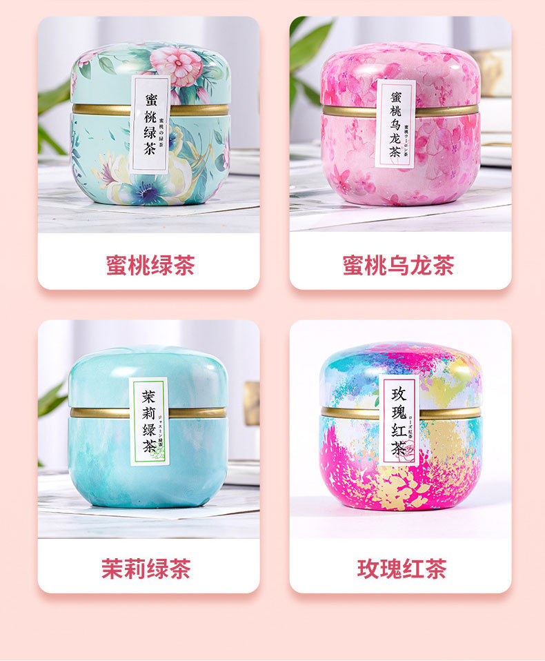 Teacher's Day Flower Tea Gift Set 30g Cold Brew Tin Oolong Black Green Tea Sugar Free in use