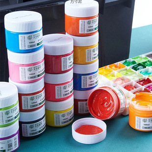 Wen Cui gouache pigment 100ML art beginners 24 color practice 12 color children students painting cans