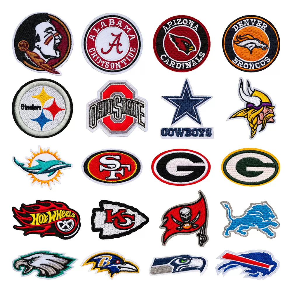 外贸跨境潮流字母图标电脑绣花商标鹰狮子动物标球队徽章刺绣布贴