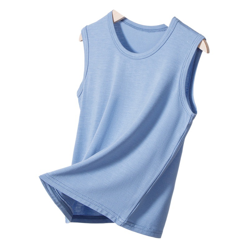 Modal Children's Vest Boys' Hurdle Sling Summer Ice Silk Teenagers Boys Big Children Girls Baby Underwear