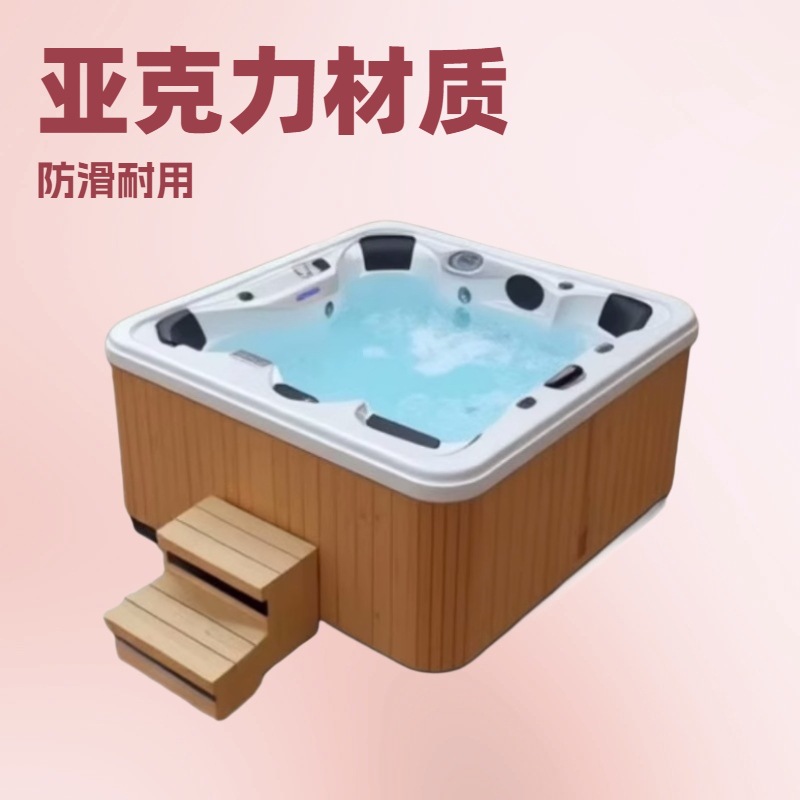 Masaje al aire libre Bañera de surf Baño para 6 personas SPA Piscina acrílica Bathtub Villa Jardín Independiente