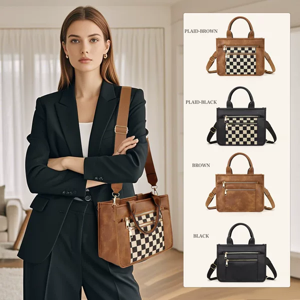 in stock Cross-border New Women's PU Shoulder Crossbody Bag Casual All-match Handbag Double Zipper Travel Tote Bag for Women