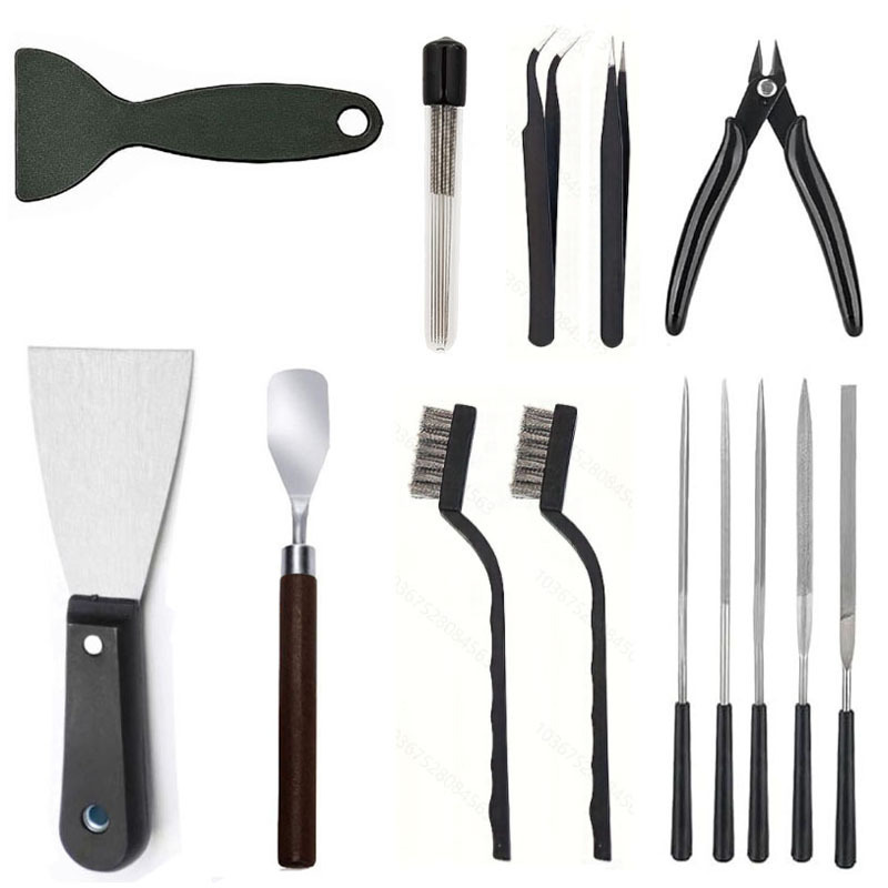 Black 23-Piece 3D Printing Tool Set 3D Printer Nozzle Cleaning Tool Model Removal Tool Kit