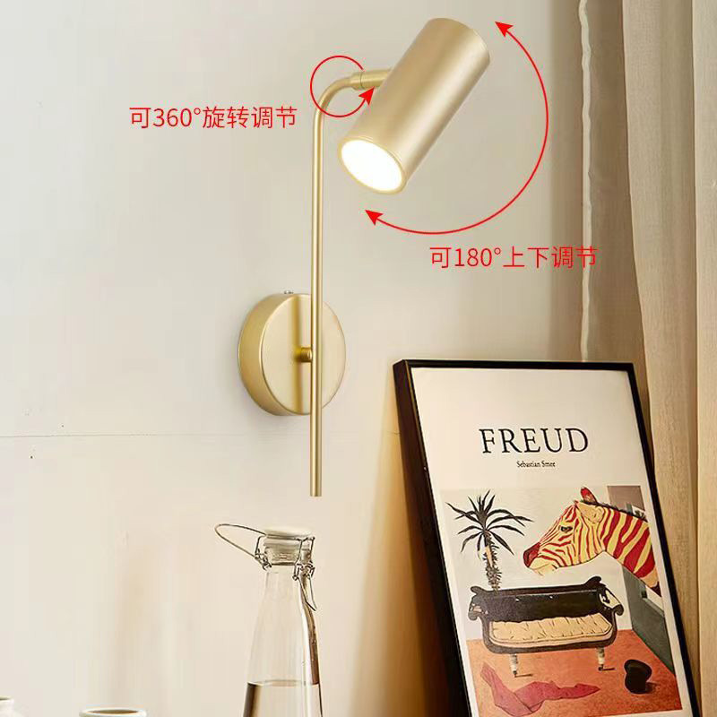 Ventas directas de lámpara de pared de sala de estar nórdica puede girar lámpara de cabecera de cama de dormitorio lujosa escalera creativa lámpara de pared de pasillo