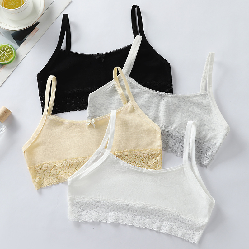 Girls' Underwear Camisole for Development Period 6-12-14 Years Old Lace Big Girl Bra Young Girl Elementary School Student Camisole Tube Top