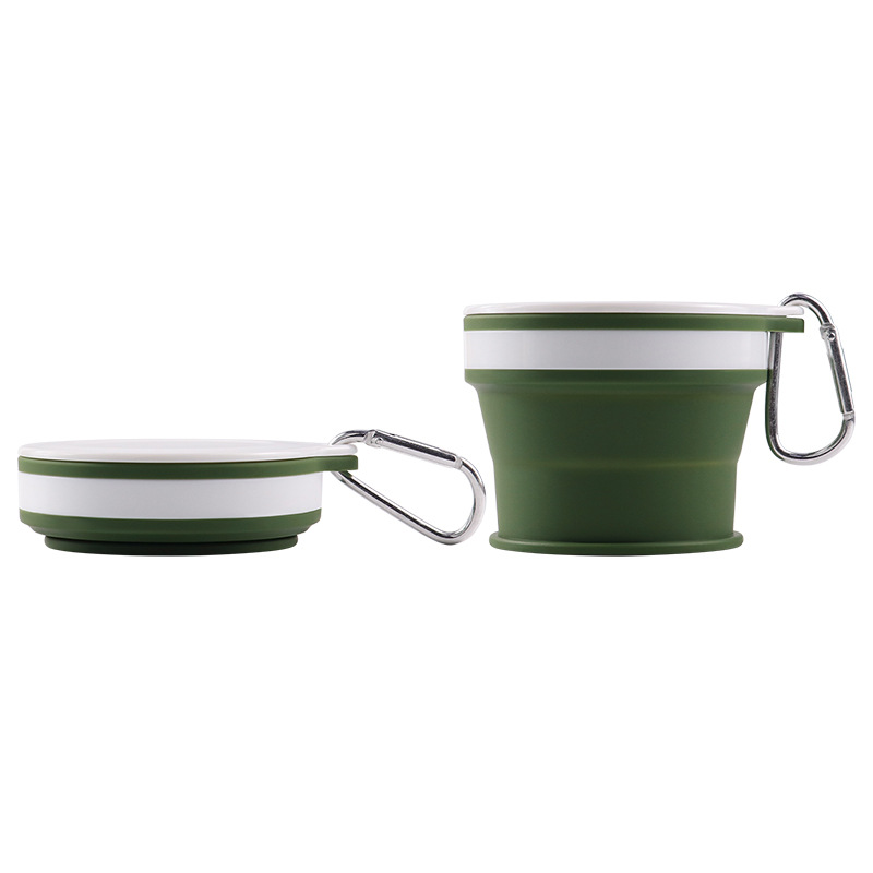 Nuevo producto de grado alimenticio silicona taza telescópica al aire libre taza de enjuague bucal plegable portátil mini taza de mano