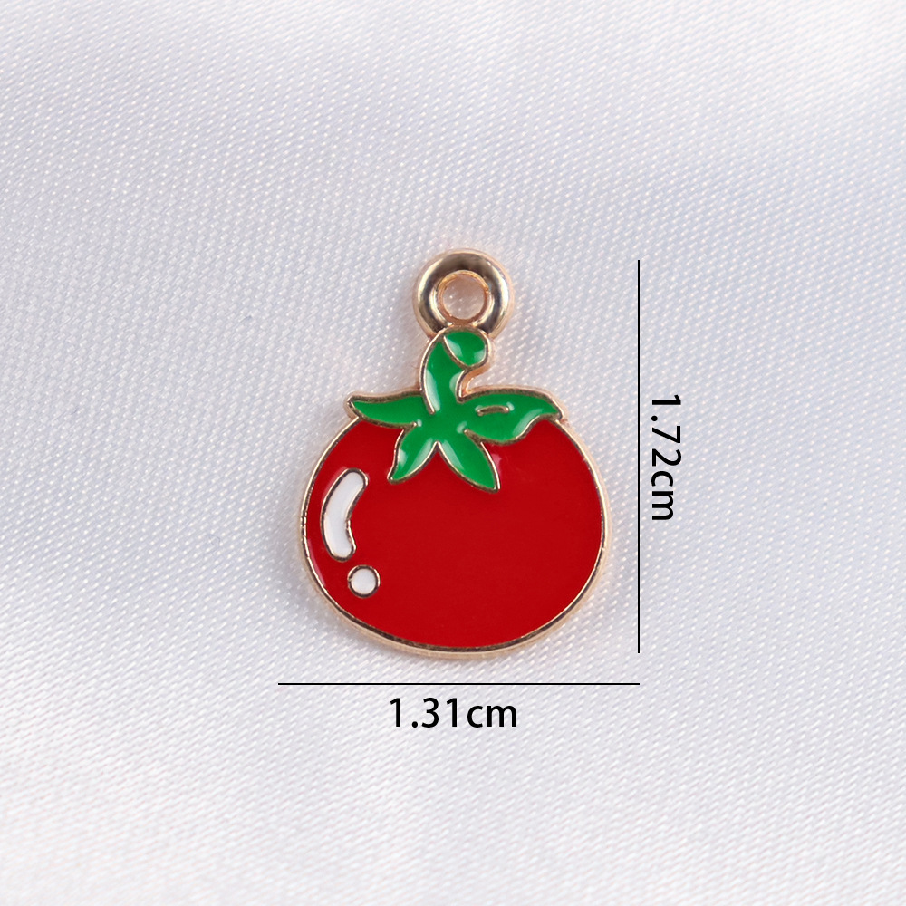 Colgante de frutas de aleación con gota de aceite, DIY pulseras y pendientes