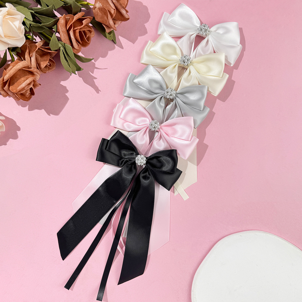 20g Weight Hair Clip Hair Accessories Type 1 Piece Quantity Holiday, Tea Party Occasion Ribbon Material Bow Knot Pattern All Seasons Season Women's Gender Sweet, Simple Style Style Sweet Simple Style Women's Bow Knot Ribbon Hair Clip 1