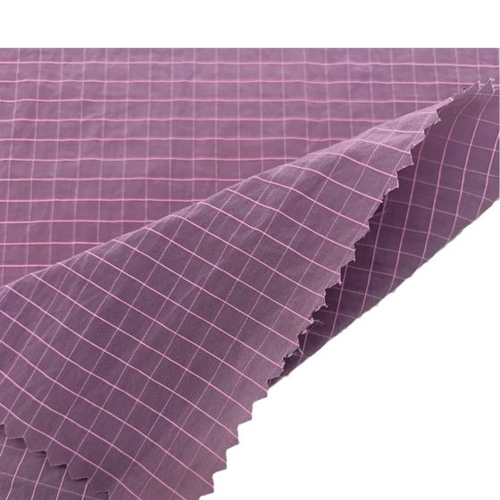 Factory wholesale tide brand nylon plaid 0.5 burst plaid pleated water-repellent overalls wide leg pants fabric