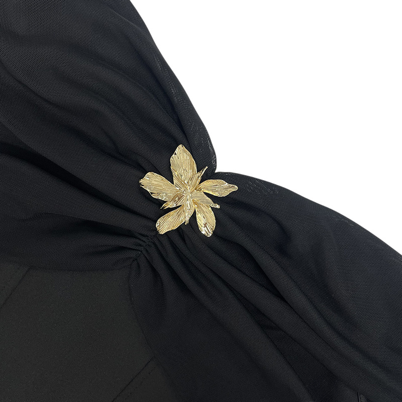 Women's Elegant Off Shoulder Backless Mesh Panel Flowy Maxi Dress – Sexy Summer Gown 2026_ecoleips.com