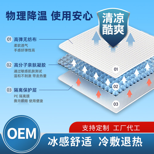 Medical-grade cold compress patches for fever reduction, cooling pads with gel, suitable for adults, children, and babies