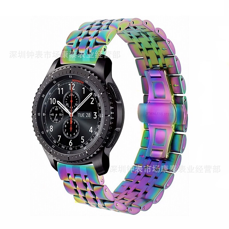 Подходит для Samsung Watch Galaxy Watch7/6/5 Huawei GT4 Seven-бусина нержавеющая сталь с металлом умные часы
