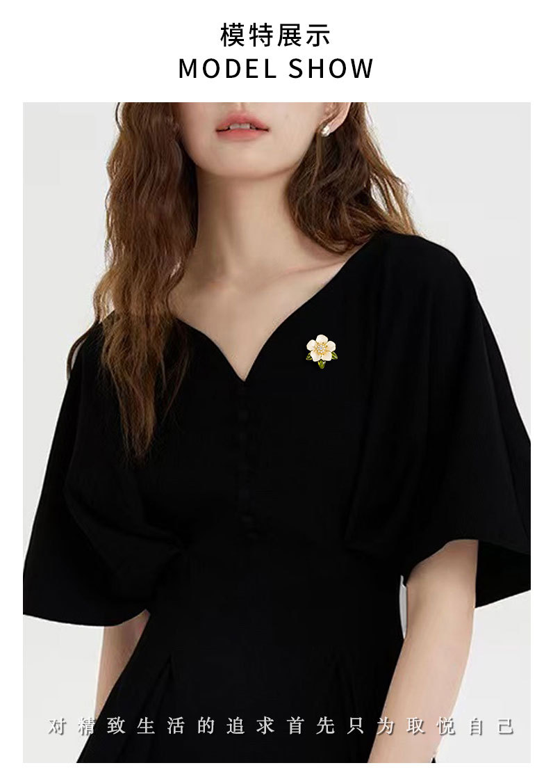 清新栀子之花胸针时尚百搭花朵别针新品小众高级感胸花