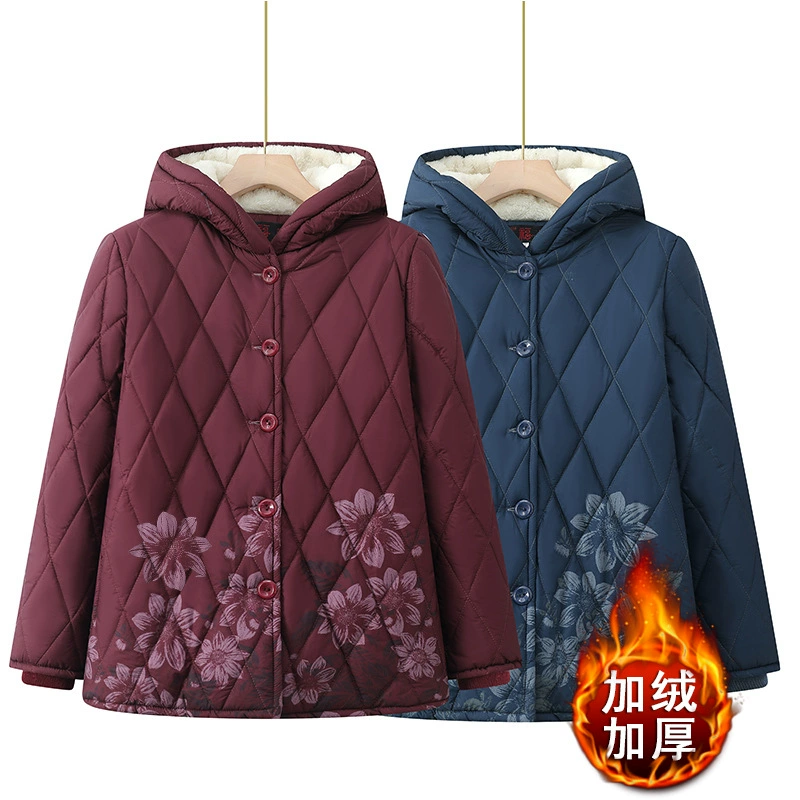 Мама одевается пожилая женщина хлопчатобумажная куртка бабушка хлопчатобумажная куртка короткая одежда для пожилых людей