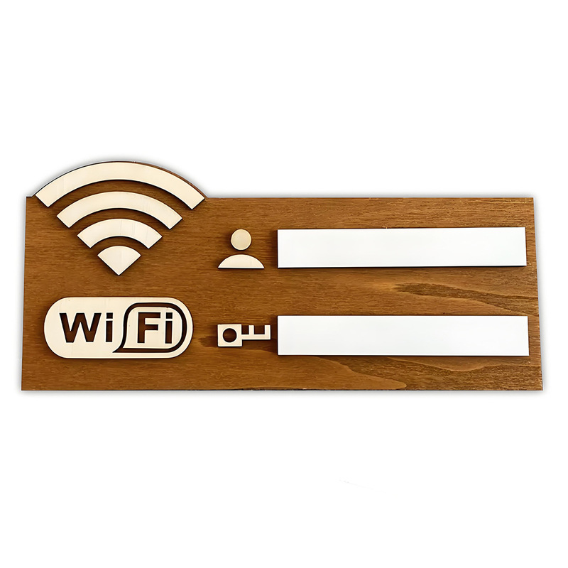 木製WIF提示札手書き標識暖かい注意木牌WIFIパスワード公示壁看板スポット|undefined