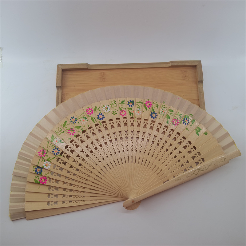 70g Weight Fan Home Textiles & Decor Type Wood Material Flower Pattern All Seasons Season Elegant Style Elegant Flower Wood Fan 17