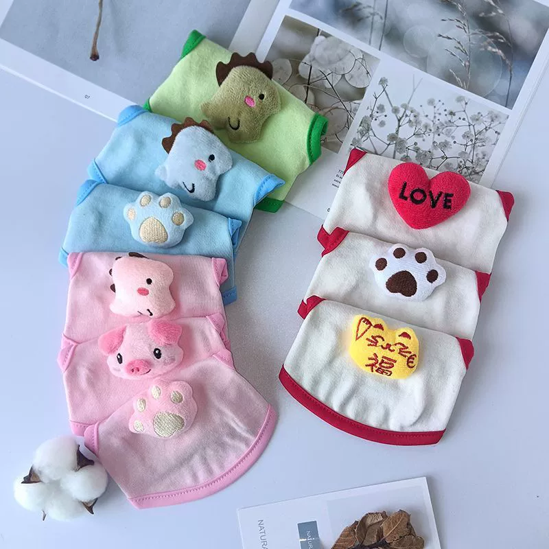 Одежда для кошек, ультрамаленький, безворсовый, дышащий жилет из чистого хлопка, летняя тонкая одежда для собак и котят, милая одежда для домашних животных.