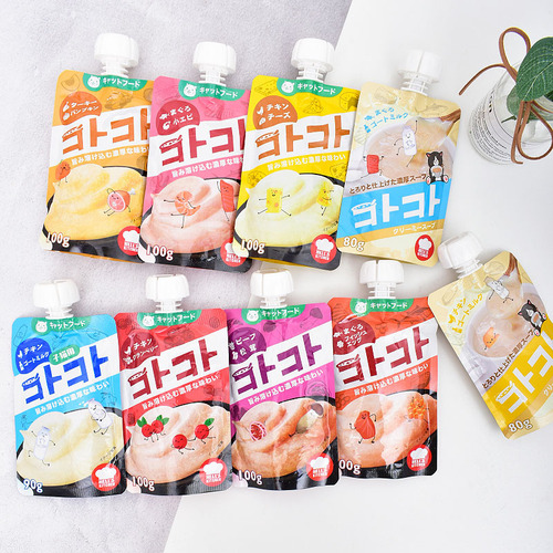 Japanese Hell's Kitchen Gulu Sauce Cat Snacks Cat Wet Food Pack Kitten Pet Chicken Goat Milk Slurp Sauce Cat Food