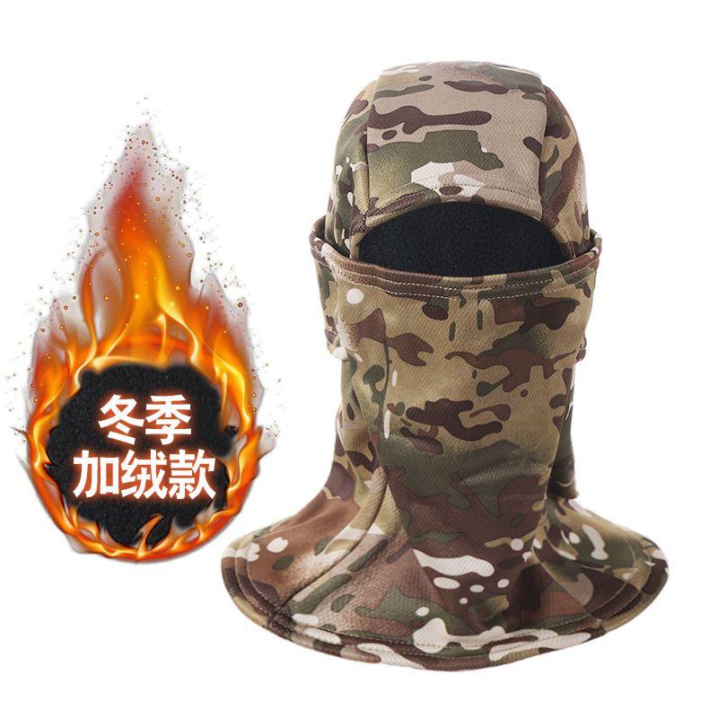 Invierno a prueba de frío cálido mascarilla completa capucha a prueba de viento con forro polar hombres y mujeres protección del cuello motocicleta viaje hombres deportes capucha