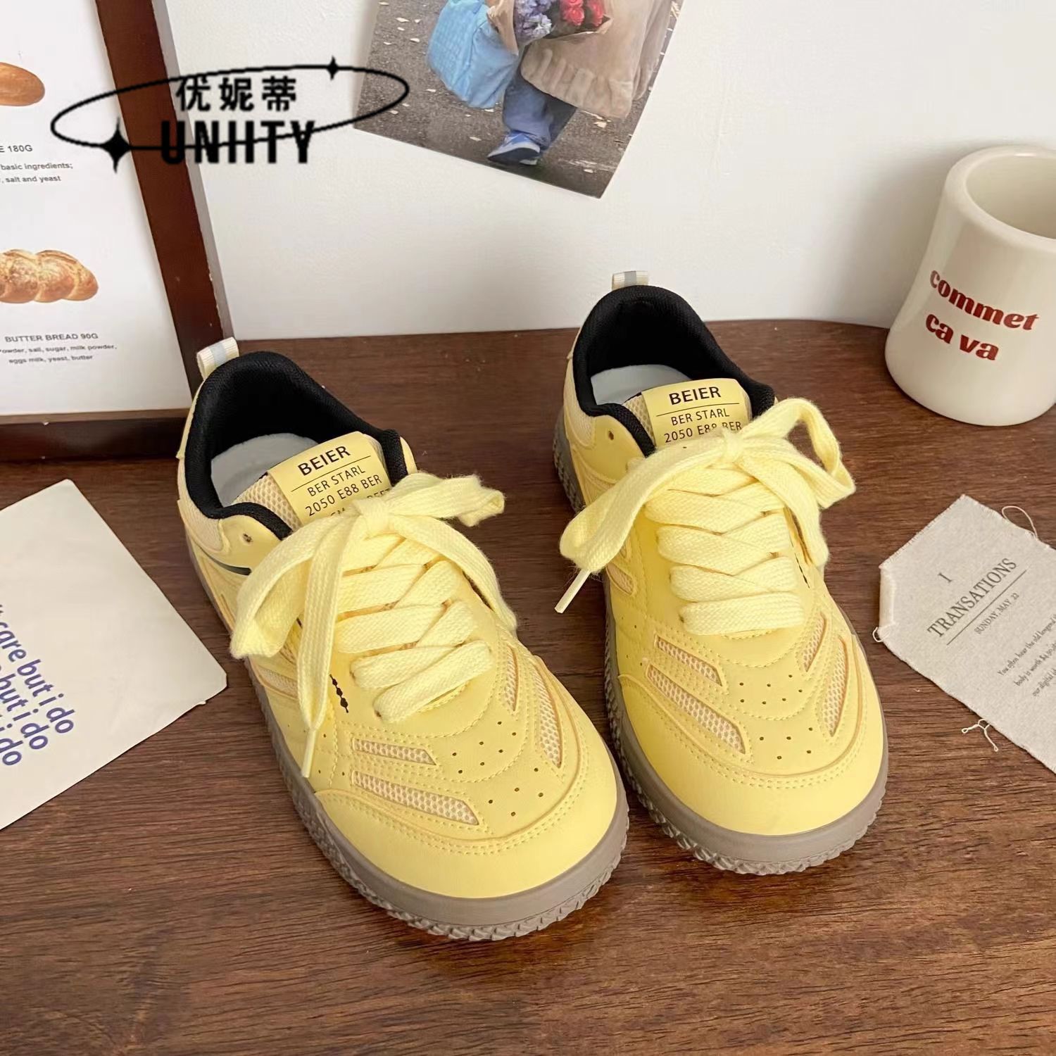 Zapatos de skate rosa de entrenamiento de doble red de mujer de verano nuevo chic nicho coreano transpirable Gump zapatos blancos