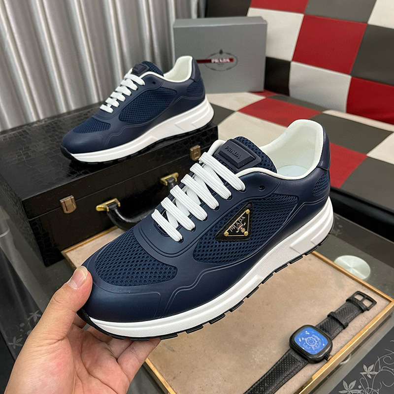 High-End Business Fashion Men's Shoes Trendy Brand Thick-Soled Genuine Leather Mesh Breathable Dad Shoes Versatile Comfortable Casual Sports Shoes