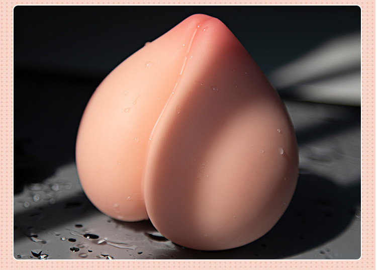 Peach Manual Masturbation Egg, Transparent Soft TPE Sleeve, 300g — detail image 18