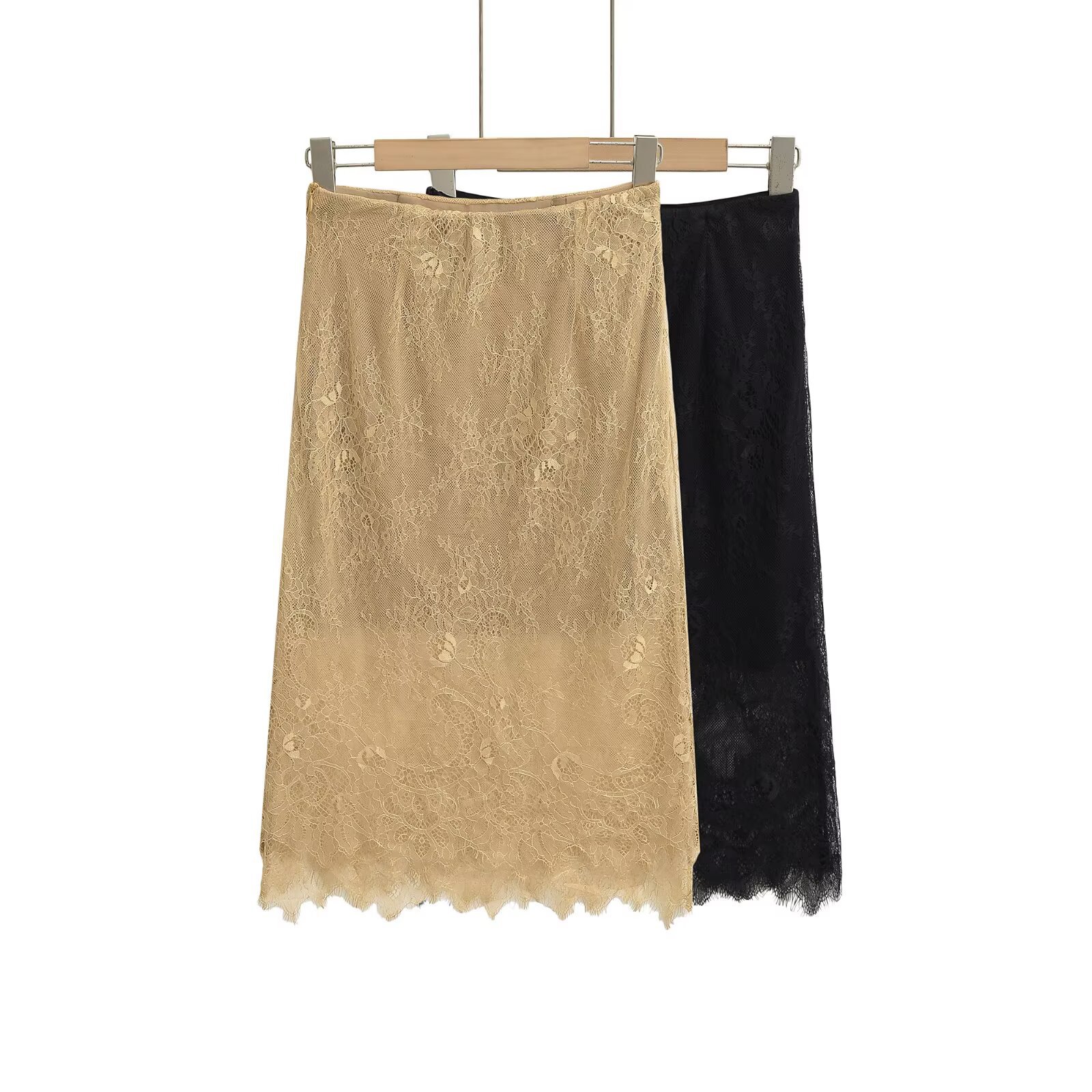 European and American Style Summer Women's Clothing Sweet Style High Waist Versatile Lace A-Line Skirt Women's Hip-Hugging Skirt