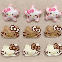 DIY ヘアアクセサリーヘアピン素材キティ猫手作りウール装飾ステッカー衣類半完成アクセサリー